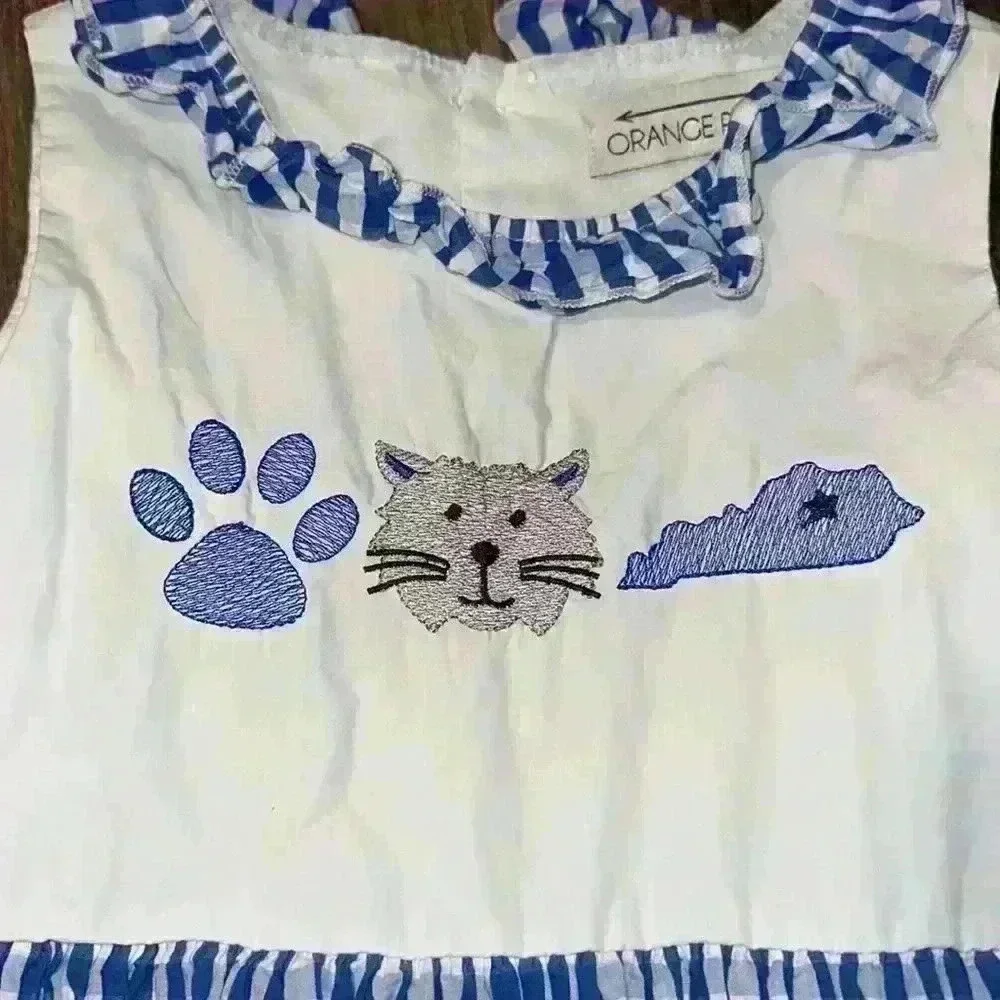 Girls Orange Poppy University of Kentucky Sleeveless Dress no size buts fits 5/6